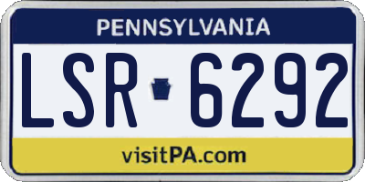 PA license plate LSR6292