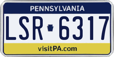 PA license plate LSR6317