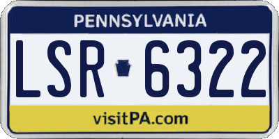 PA license plate LSR6322