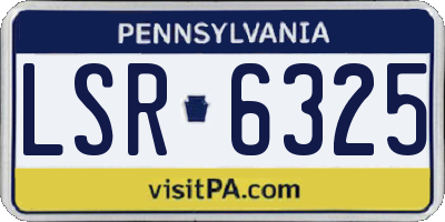 PA license plate LSR6325
