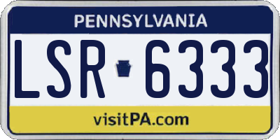 PA license plate LSR6333