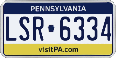 PA license plate LSR6334