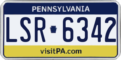 PA license plate LSR6342