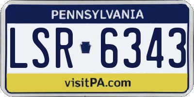 PA license plate LSR6343
