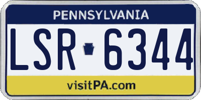 PA license plate LSR6344