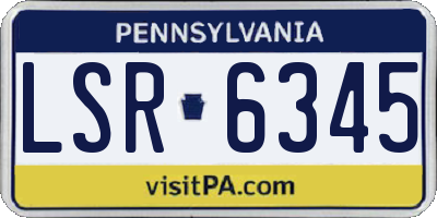 PA license plate LSR6345