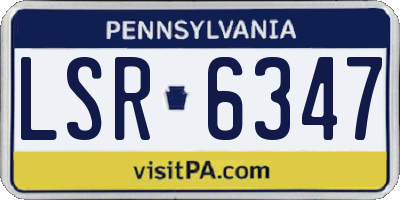 PA license plate LSR6347
