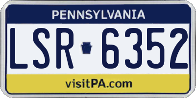 PA license plate LSR6352
