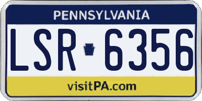 PA license plate LSR6356