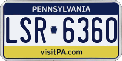 PA license plate LSR6360
