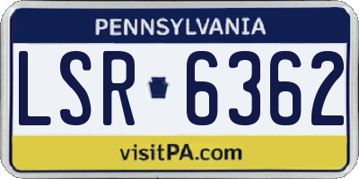 PA license plate LSR6362