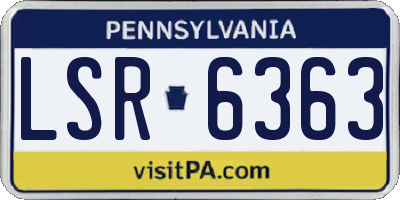 PA license plate LSR6363