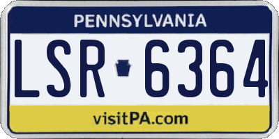 PA license plate LSR6364