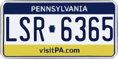 PA license plate LSR6365