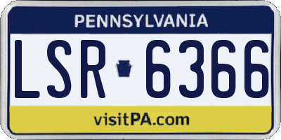 PA license plate LSR6366