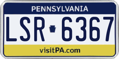 PA license plate LSR6367