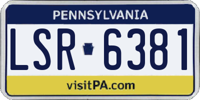 PA license plate LSR6381