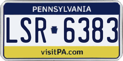 PA license plate LSR6383