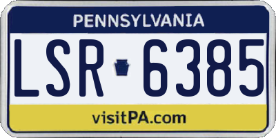 PA license plate LSR6385