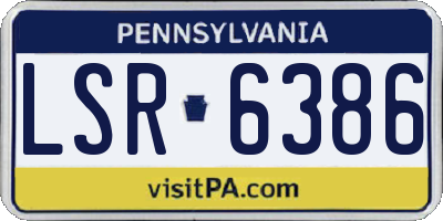 PA license plate LSR6386