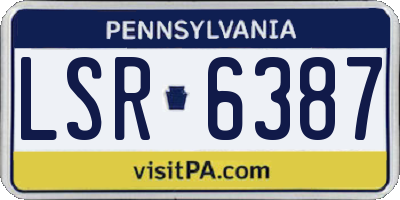 PA license plate LSR6387