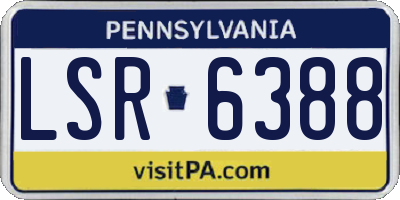 PA license plate LSR6388