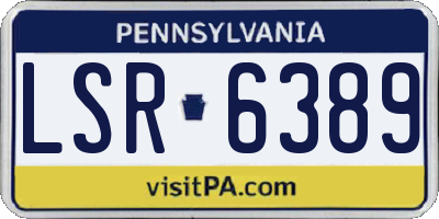 PA license plate LSR6389