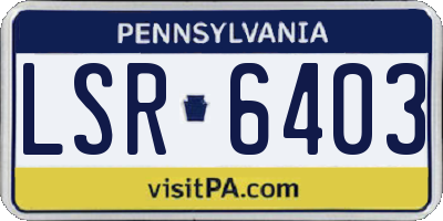 PA license plate LSR6403