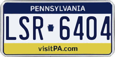 PA license plate LSR6404