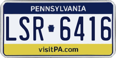 PA license plate LSR6416