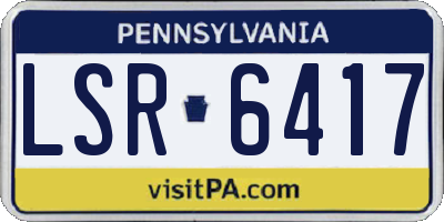 PA license plate LSR6417