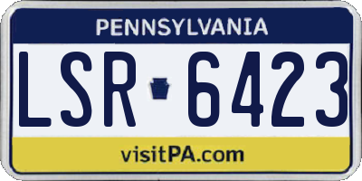 PA license plate LSR6423