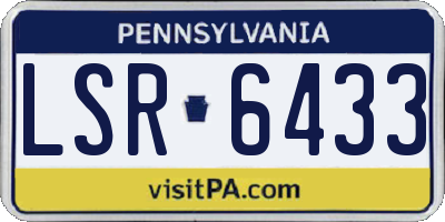 PA license plate LSR6433
