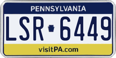 PA license plate LSR6449