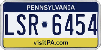 PA license plate LSR6454
