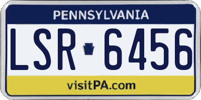 PA license plate LSR6456