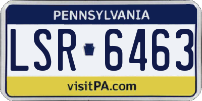 PA license plate LSR6463