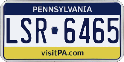 PA license plate LSR6465