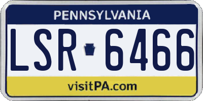 PA license plate LSR6466