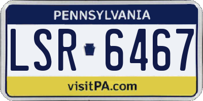 PA license plate LSR6467