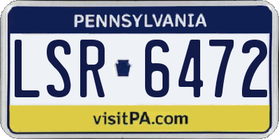 PA license plate LSR6472