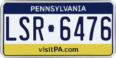 PA license plate LSR6476
