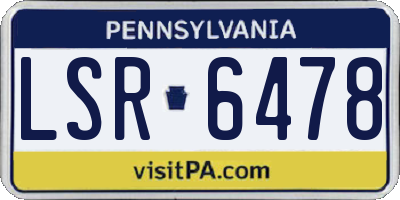 PA license plate LSR6478