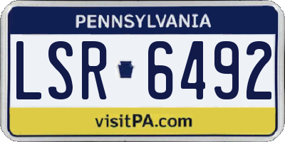 PA license plate LSR6492
