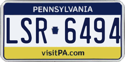 PA license plate LSR6494