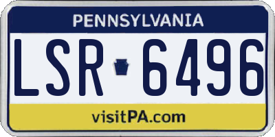 PA license plate LSR6496