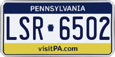 PA license plate LSR6502