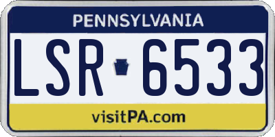 PA license plate LSR6533