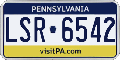 PA license plate LSR6542