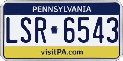 PA license plate LSR6543